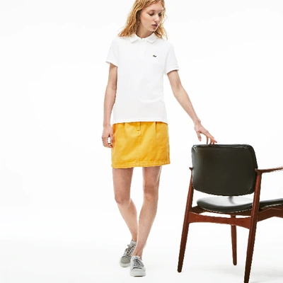 Lacoste Appliquéd Cotton-piqué Golf Polo Top In White