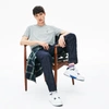 Lacoste V-neck Pima Cotton Tee In Grey