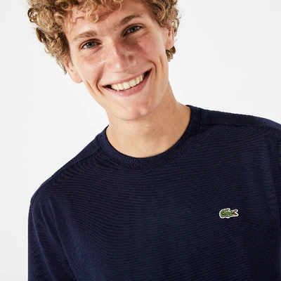 Lacoste Mens Classic Logo-embroidered Cotton-jersey T-shirt Navy In Navy Blue