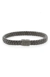 John Hardy Men's Sterling Silver Medium Flat Classic Chain Bracelet In Black Rhodium Plated Silver