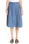TRICOT COMME DES GARCONS CHAMBRAY & EYELET SKIRT,TA-S011-051-1