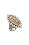 KONSTANTINO STERLING & CULTURED PEARL MARQUISE RING,DMK2112-280 S7