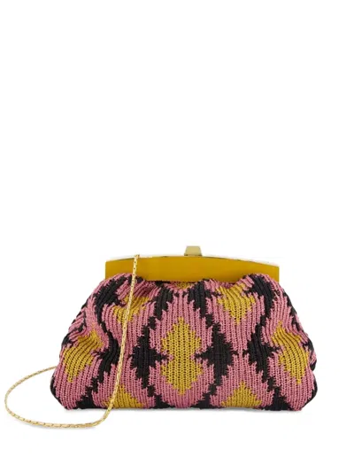 13bc Triple Truffle Spade Knitted Mini Clutch In Black