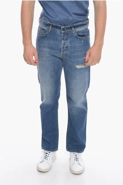 14 Bros Distressed Denims With Light Wash 19cm