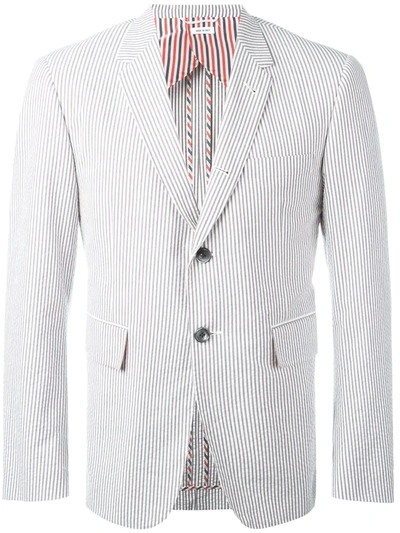 THOM BROWNE SINGLE BREASTED SPORT COAT WITH HALF LINING IN SEERSUCKER,MJC001H0057211854167