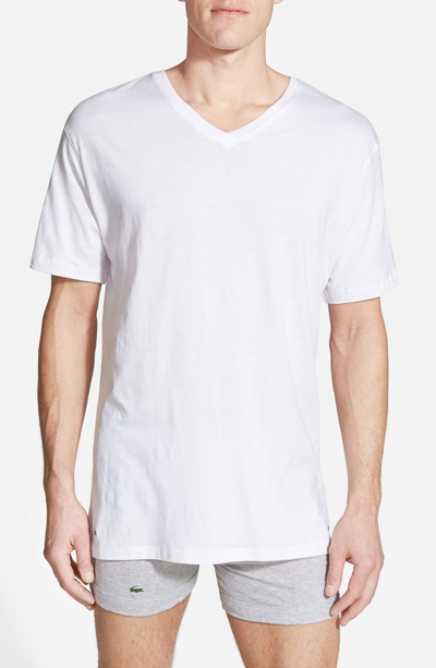 Lacoste Pack Of Two Cotton-jersey T-shirts In White