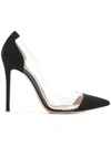 Gianvito Rossi Plexi 100 Pvc Pumps In Black Suede In Black