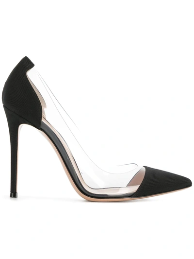 Gianvito Rossi Plexi 100 Pvc Pumps In Black Suede In Schwarz