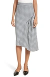 TIBI GINGHAM A-LINE SKIRT,S318VG5056