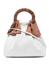 TRADEMARK white Hazel shopper nappa leather shoulder bag,HB21612561459