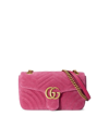 GUCCI MEDIUM GG MARMONT 2.0 MATELASSE VELVET SHOULDER BAG - PINK,443497K4D2T