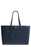 TORY BURCH ROBINSON LEATHER TOTE - BLUE,46334