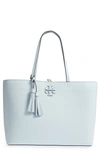 TORY BURCH MCGRAW LEATHER TOTE - BLUE,42200