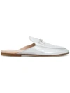 Tod's Double T Mules In Metallic