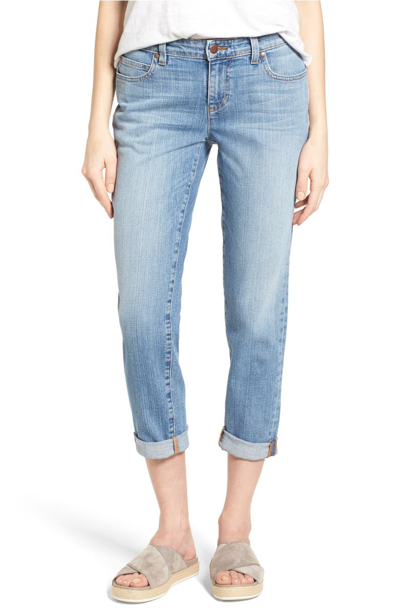Eileen Fisher Organic Cotton Stretch Boyfriend Jeans In Old Sky Blue