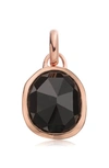 Monica Vinader Siren Semiprecious Stone Pendant Charm (online Trunk Show) In Black Onyx/ Rose Gold