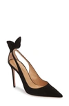 Aquazzura Bow Tie 105mm Leather Pumps In Black