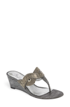 ADRIANNA PAPELL COCO BEADED WEDGE SANDAL,COCO