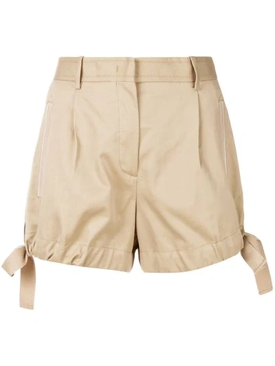 Moncler Side Bow Shorts In 202 Kaki