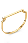 Monica Vinader Engravable Signature Thin Petite Bangle In Metallic