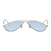 GENTLE MONSTER SILVER & BLUE KUJO SUNGLASSES,KUJO 02(B)