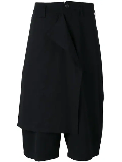 Yohji Yamamoto Long Bermuda Shorts In Black