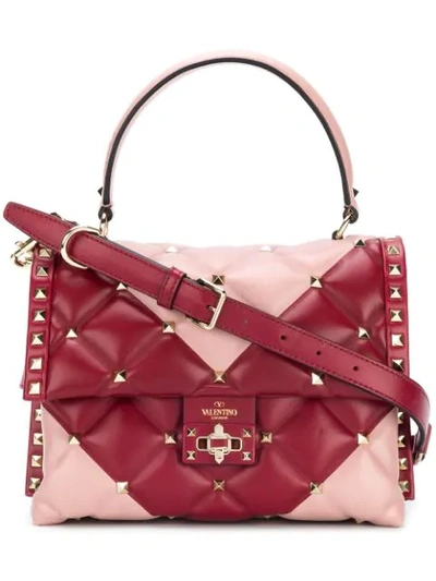 Valentino Garavani Candystud Two Tone Leather Bag In Pink