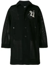 UNDERCOVER UNDERCOVER EMBROIDERED DETAIL MESH COAT - BLACK,UCU4302BLACK12927675