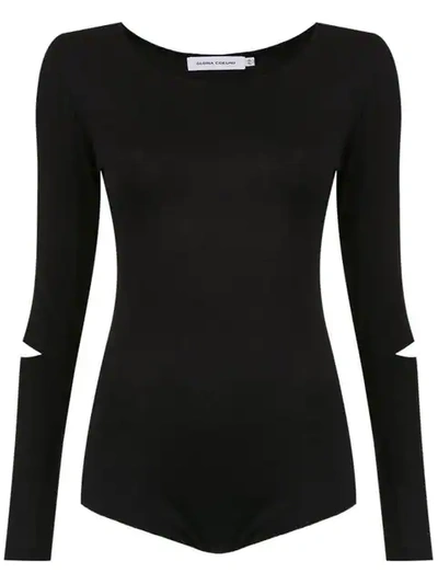 Gloria Coelho Long Sleeves Knit Bodysuit In Black