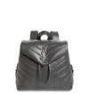 SAINT LAURENT SMALL LOULOU QUILTED CALFSKIN LEATHER BACKPACK - BLACK,487220DV726