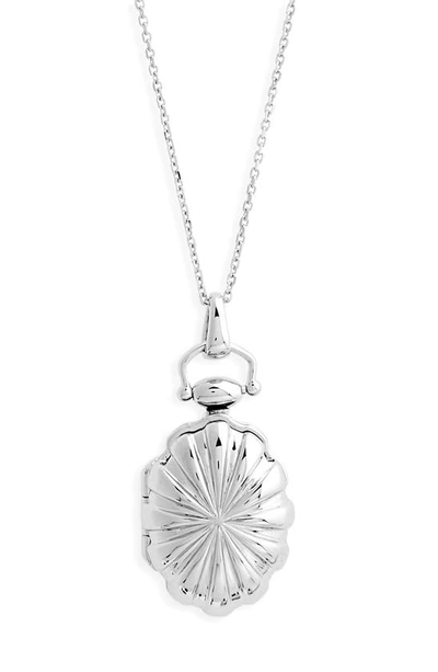 Monica Rich Kosann Petite Sunburst Locket Necklace In Sterling Silver