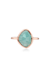 Monica Vinader Siren Small Nugget Stacking Ring In Rose Gold/ Amazonite