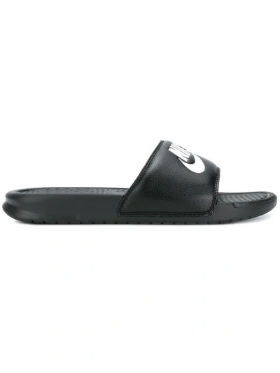 Nike Victori One Slides In Black And White
