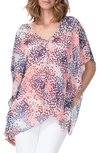Nydj Printed Chiffon Caftan In Stargazer Desert Flower