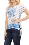 VINCE CAMUTO SIDE TIE MEDALLION PRINT TOP,9038601