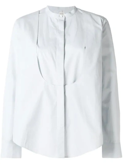 Maison Rabih Kayrouz Mandarin Collar Bib Shirt In Blue