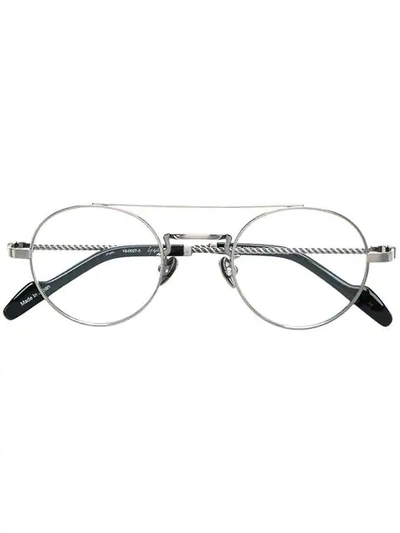 Yohji Yamamoto Round Glasses In Metallic