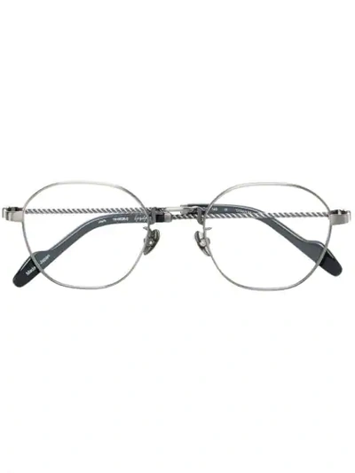 Yohji Yamamoto Round Frame Glasses - 金属色 In Metallic