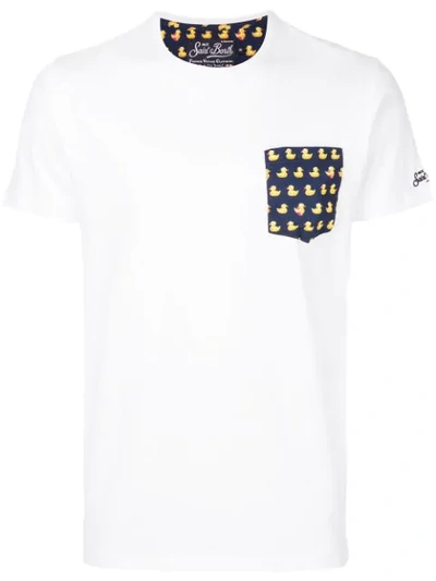 Mc2 Saint Barth T-shirt Con Tasca Stampa Ducky Blanche01235b In White