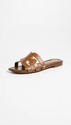 Sam Edelman Bay Womens Cut-out Slip On Slide Sandals In Saddle