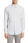 THEORY IRVING TRIM FIT SOLID LINEN SPORT SHIRT,I0473563