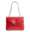 Saint Laurent Medium Loulou Calfskin Leather Shoulder Bag - Red In Rouge Eros/ Rouge Eros