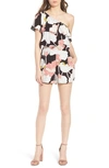 CUPCAKES AND CASHMERE ARNETT WATER LILIES ONE-SHOULDER ROMPER,CI203109