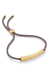 Monica Vinader Engravable Havana Mini Friendship Bracelet In Gold/ Mink