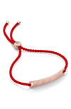 Monica Vinader 18k Rose Gold Vermeil Coral Havana Mini Friendship Bracelet In Rose Gold/ Coral