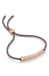 Monica Vinader Engravable Havana Mini Friendship Bracelet In Rose Gold/ Mink
