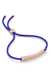 Monica Vinader 18k Rose Gold Vermeil And Blue Havana Mini Friendship Bracelet In Rose Gold/ Powder Blue