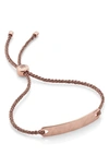 Monica Vinader Engravable Havana Mini Friendship Bracelet In Rose Gold/ Rose Gold Metallica