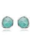 Monica Vinader 'siren' Semiprecious Stone Stud Earrings (nordstrom Exclusive) In Silver/ Amazonite