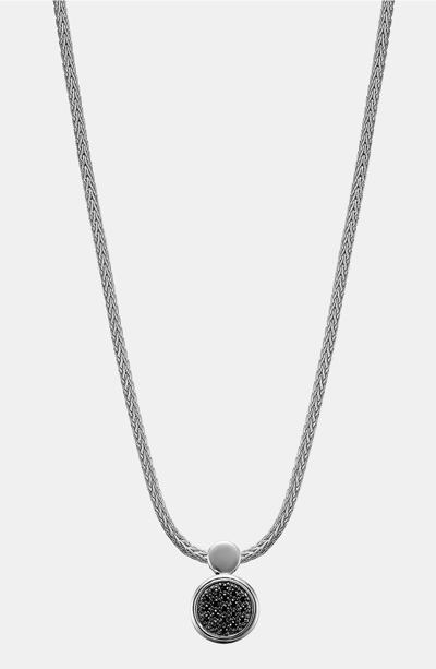 John Hardy Dot Black Sapphire & Sterling Silver Lava Round Pendant Necklace